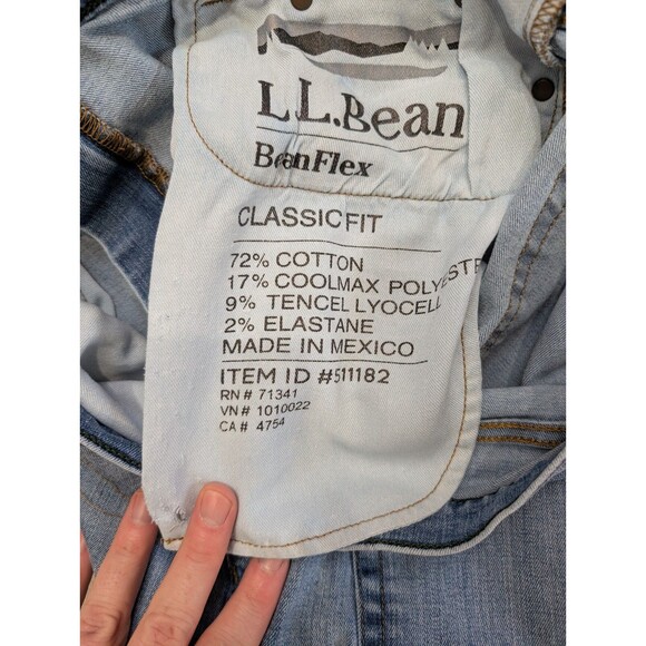LL Bean Flex Classic Fit Jeans Mens 36 x 28 Denim 100% Cotton - Picture 4 of 5